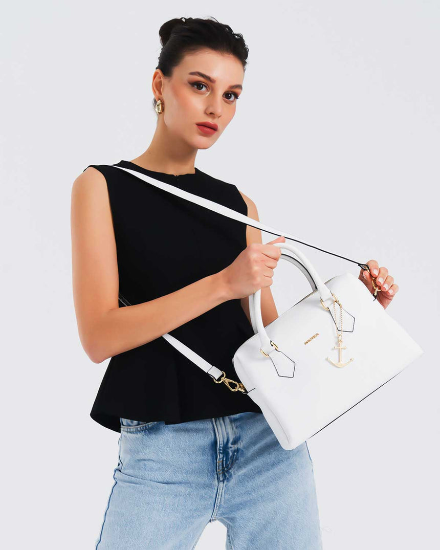 Nautica Uzun Askı Detaylı El Çantası Beyaz