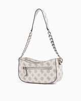 Guess Evelune Top Zip Shoulder Bag El Çantası Cream Logo