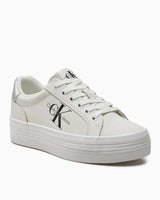 Calvin Klein Flatform Lace Up Sneakers Bright White/Silver