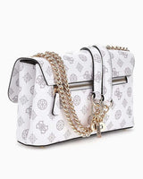 Guess Eco Erica Zincir Detaylı Omuz Çantası White Logo