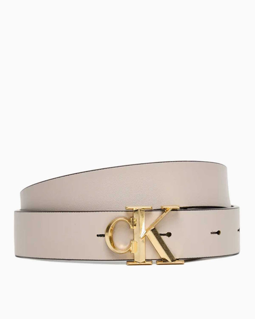 Calvin Klein Facet 25 mm Kadın Kemer BLACK / CHATEAU ANTIQUE LIGHT GOLD
