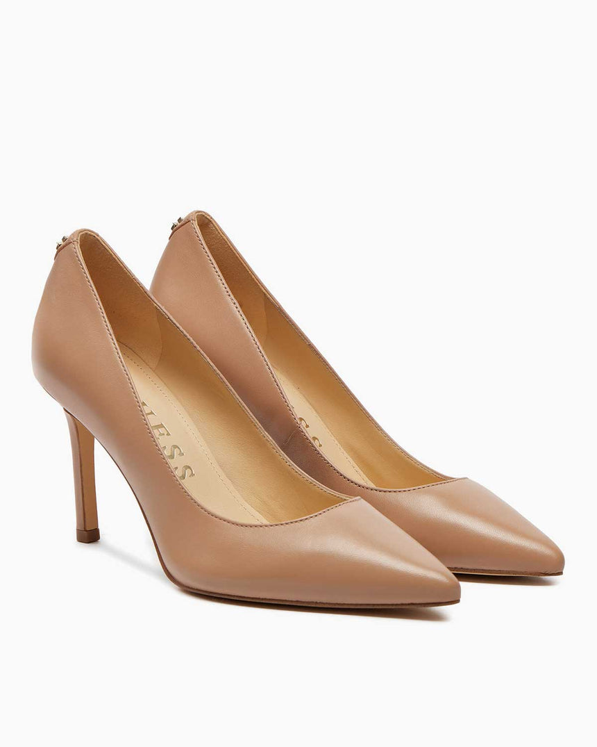 Guess Dabbey Deri Topuklu Stiletto Beige