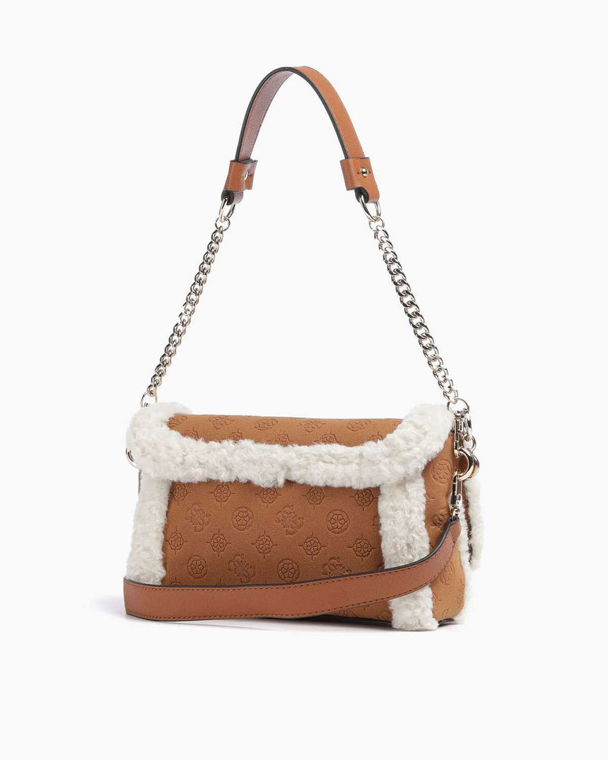 Guess Davika Flap Omuz Çantası Cognac