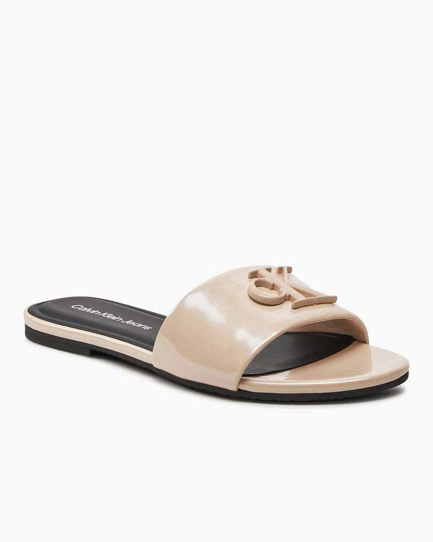 Calvin Klein Flat Logolu Sandalet Beige