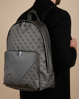 Guess Milano Monogram Baskılı Sırt Çantası Gunmetal