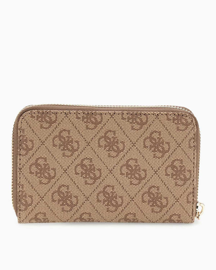Guess Access Laurel II Orta Boy Fermuarlı Kadın Cüzdan Latte Logo