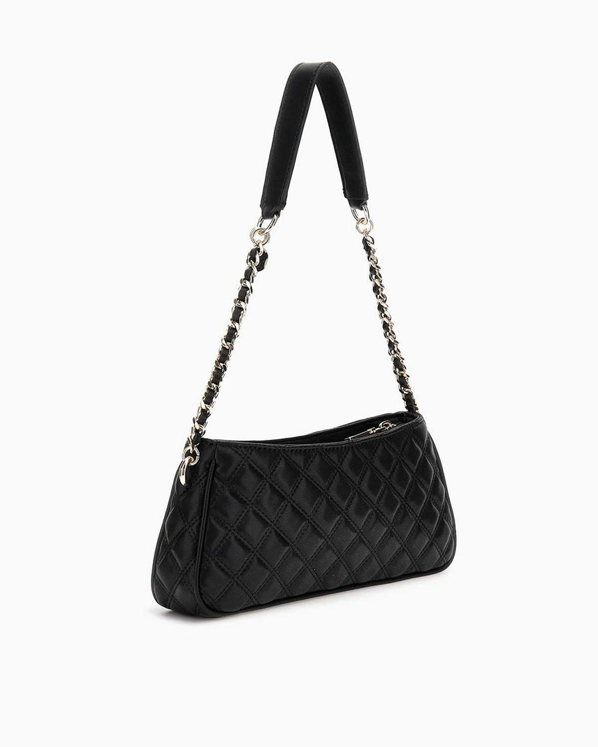 Guess Giully Top Zip Logolu Omuz Çantası Black