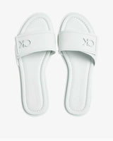 Calvin Klein Flat Slide Metal Logolu Terlik Milky Green