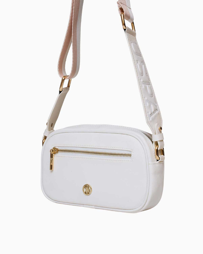 Us Polo Assn Logo Detaylı Çapraz Askılı Çanta Beyaz