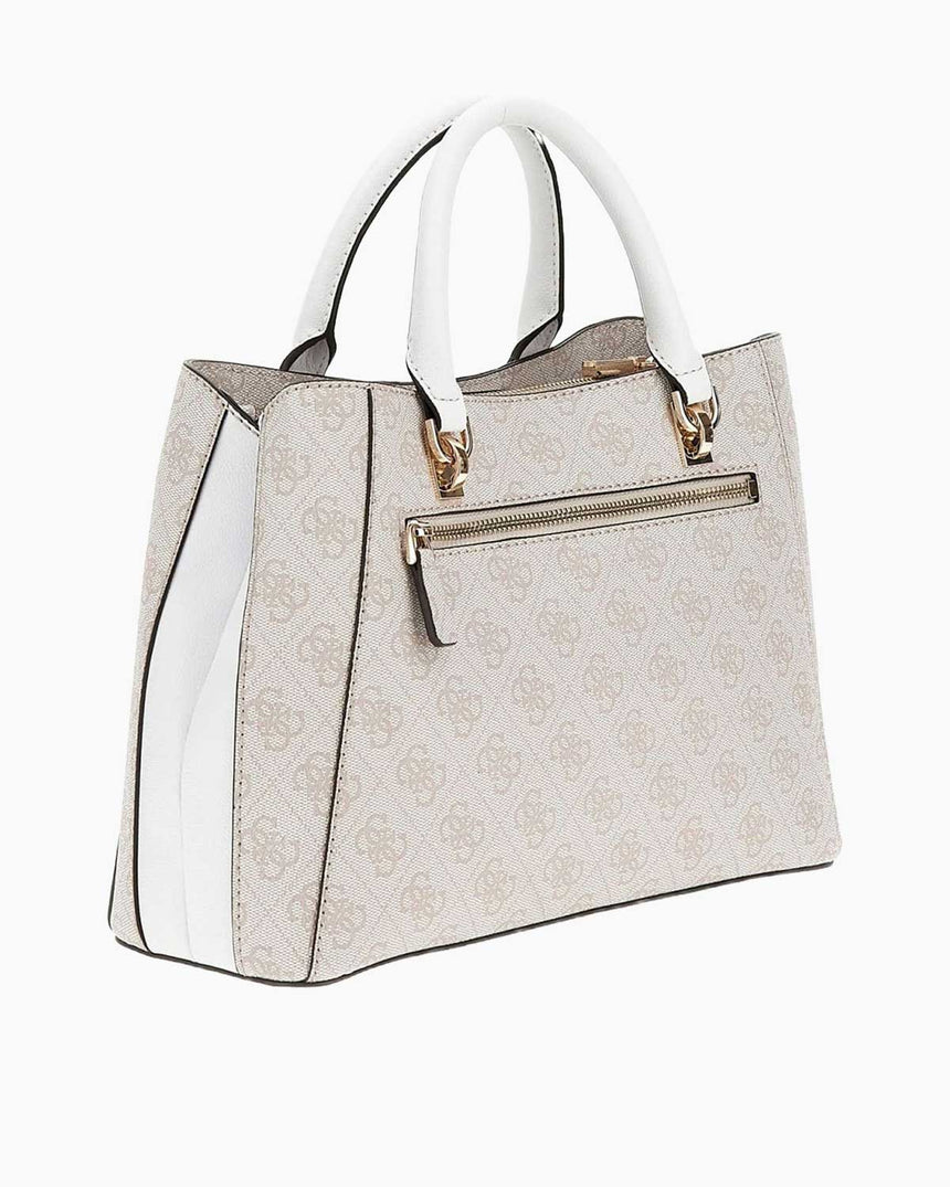 Guess Noreen Satchel Monogram El Çantası Dove Logo