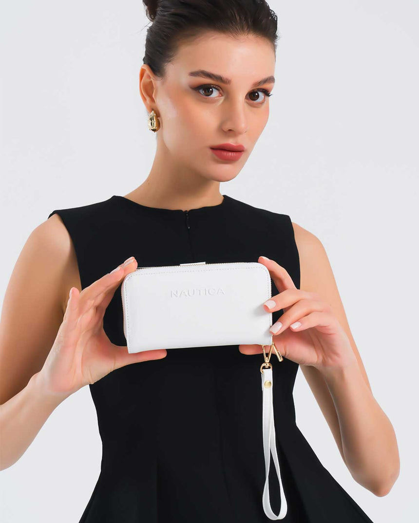Nautica Ladies Tutma Kulplu Portföy Cüzdan Beyaz