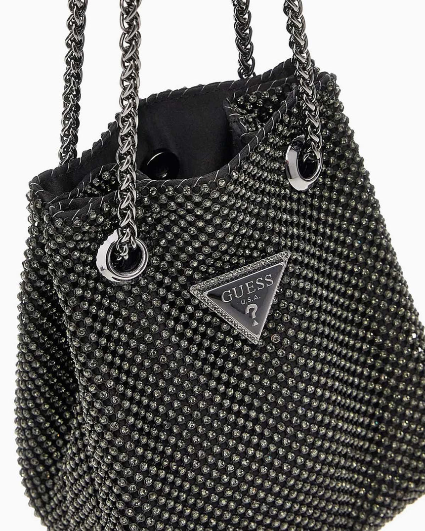 Guess Zalina Pouch Taşlı Omuz Çantası Black