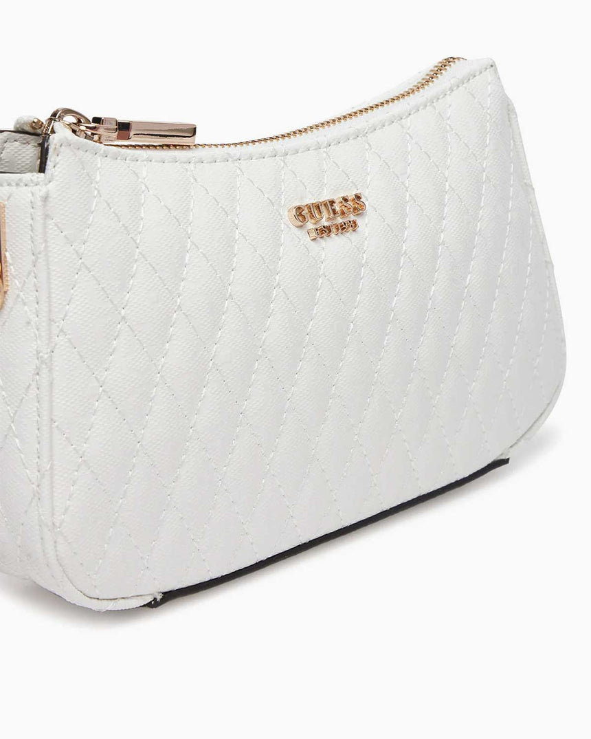 Guess Betula Zincir Detaylı Parlak Mini Çapraz Askılı Çanta White