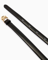 Calvin Klein Hardware Logo Tokalı Sabit 15mm Kadın Kemer BLACK / ANTIQUE LIGHT GOLD