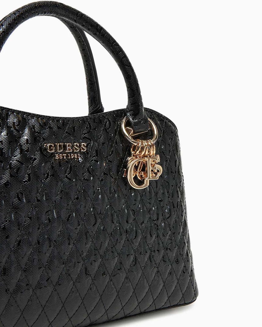 Guess Betula Çift Manyetik Kapaklı Satchel El Çantası Black