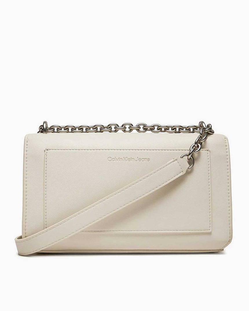 Calvin Klein Sculpted Flap Omuz Çantası Eggshell