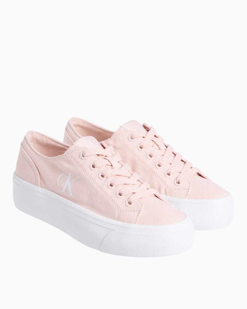Calvin Klein Vulc Flatform Sneaker Silver Peony/Bright White