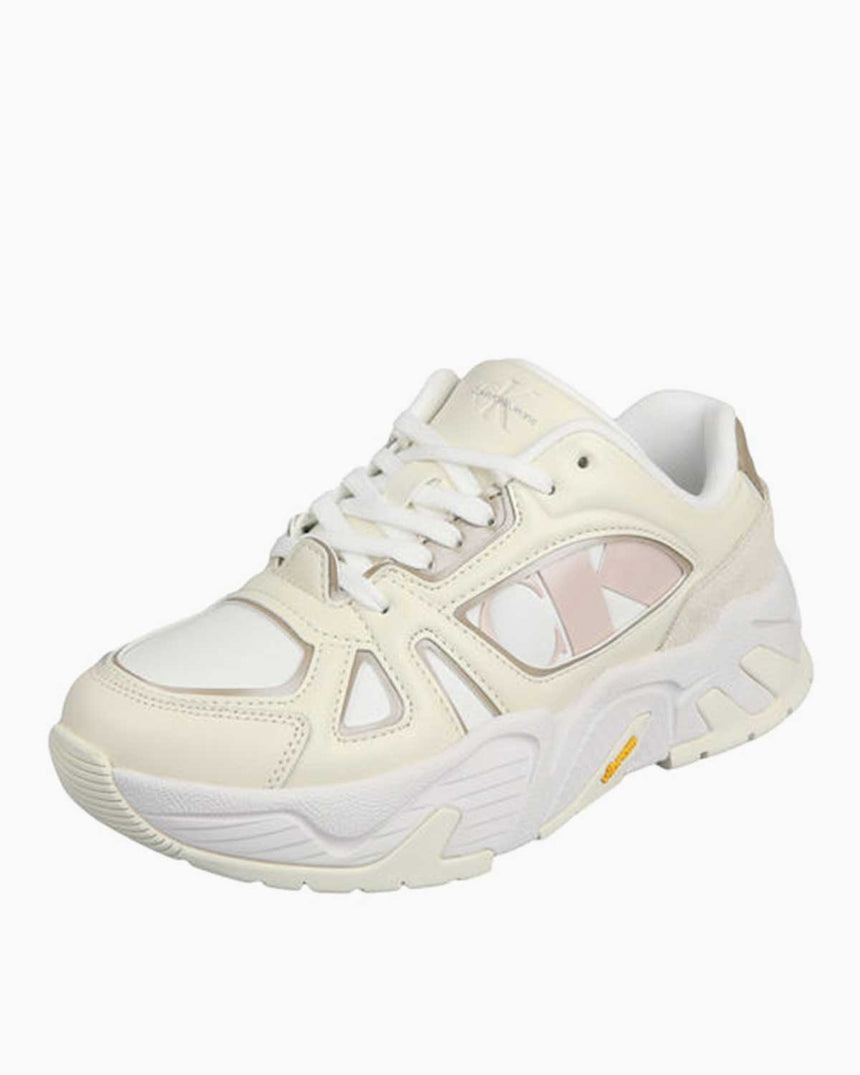 Calvin Klein Chunky Runner Vibram Low Top Sneakers Bright White/Travertine/W Pink