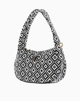 Guess Rianee Hobo Desenli Omuz Çantası Black