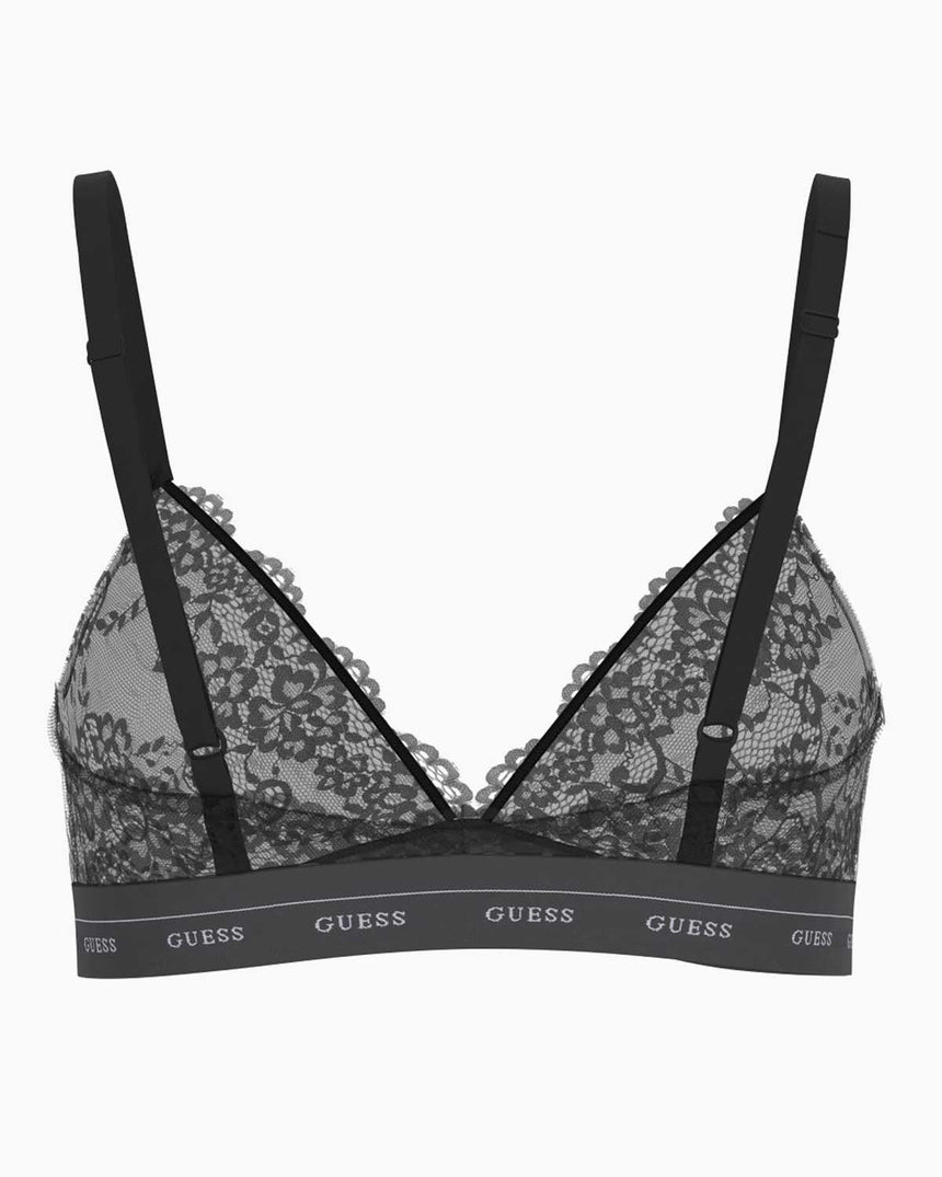 Guess Jane Triangle Logolu Bralet Jet Black