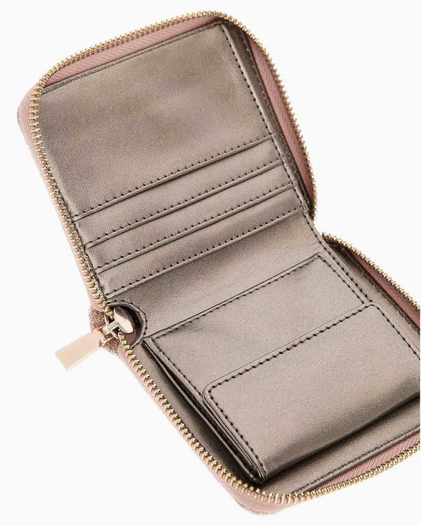 Guess Eco Erica Zip Around Cüzdan Dusty Rose Logo