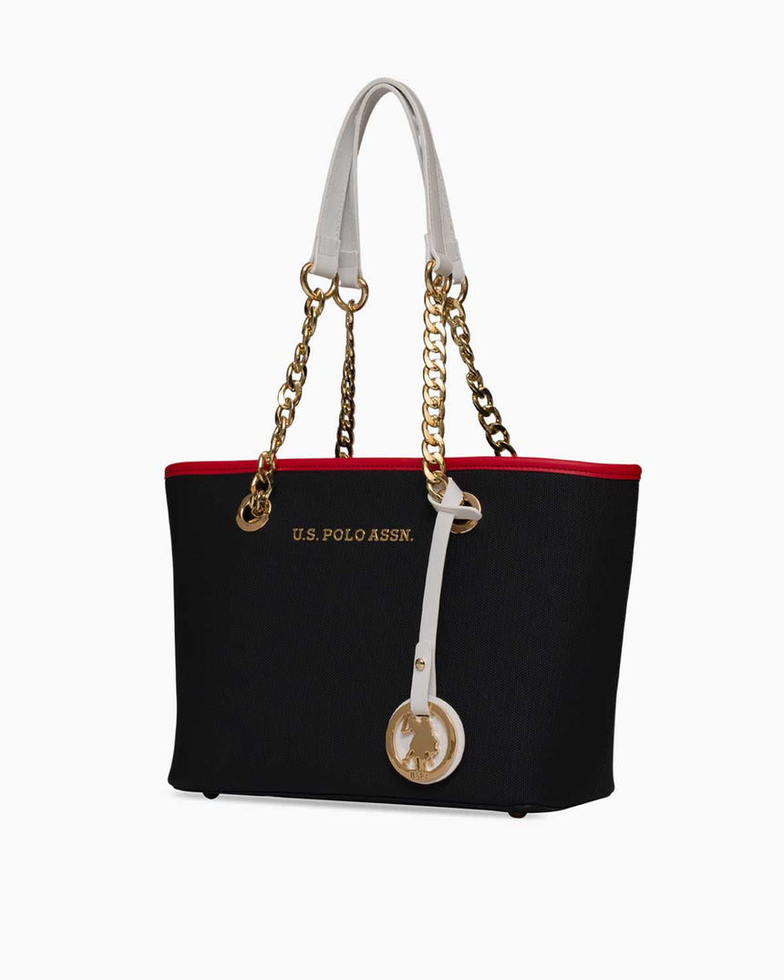 Us Polo Assn Zincir Detaylı Omuz Çantası Lacivert - Kırmızı - Beyaz