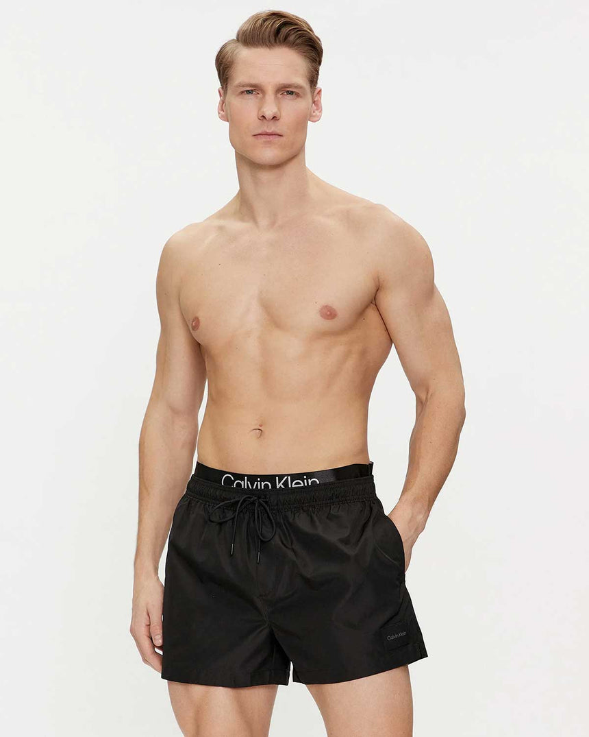 Calvin Klein Double Waistband Deniz Şortu Black