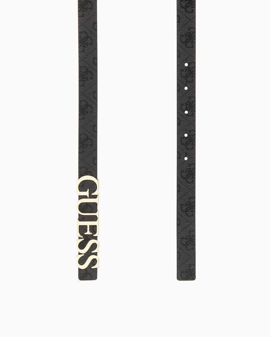 Guess Eco Erico Monogram Baskılı Kemer Coal Logo
