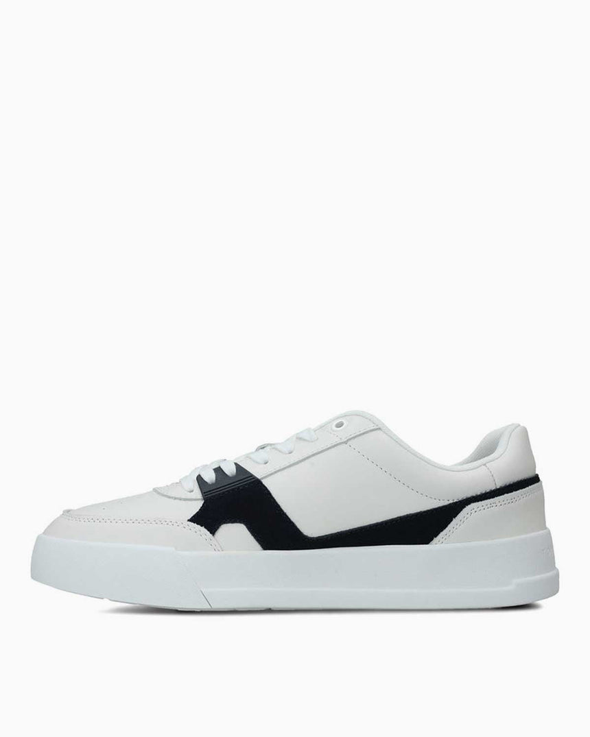 Tommy Hilfiger Kort Sanatsal Deri Erkek Sneaker Ecru/Desertsky