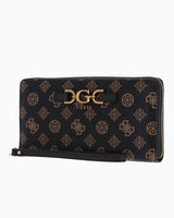 Guess Cheque Large Monogram Cüzdan Mocha Logo