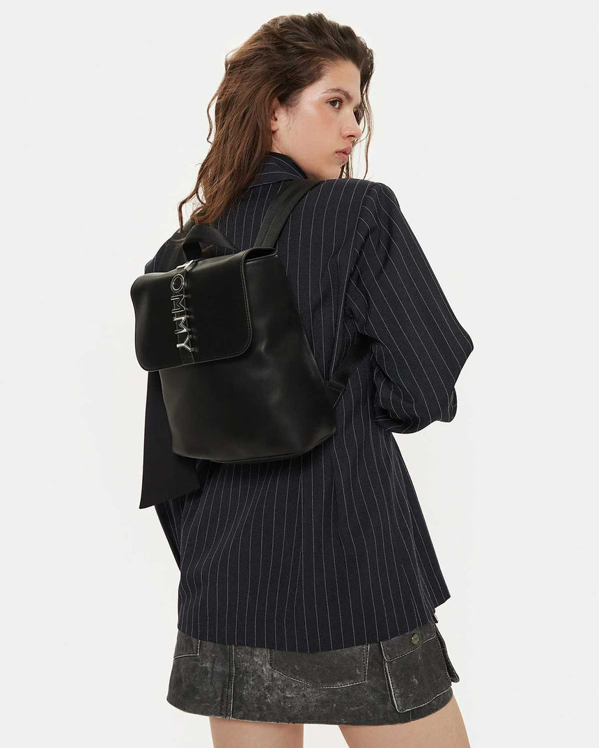 Tommy Jeans City Bold Backpack Logolu Sırt Çantası Black