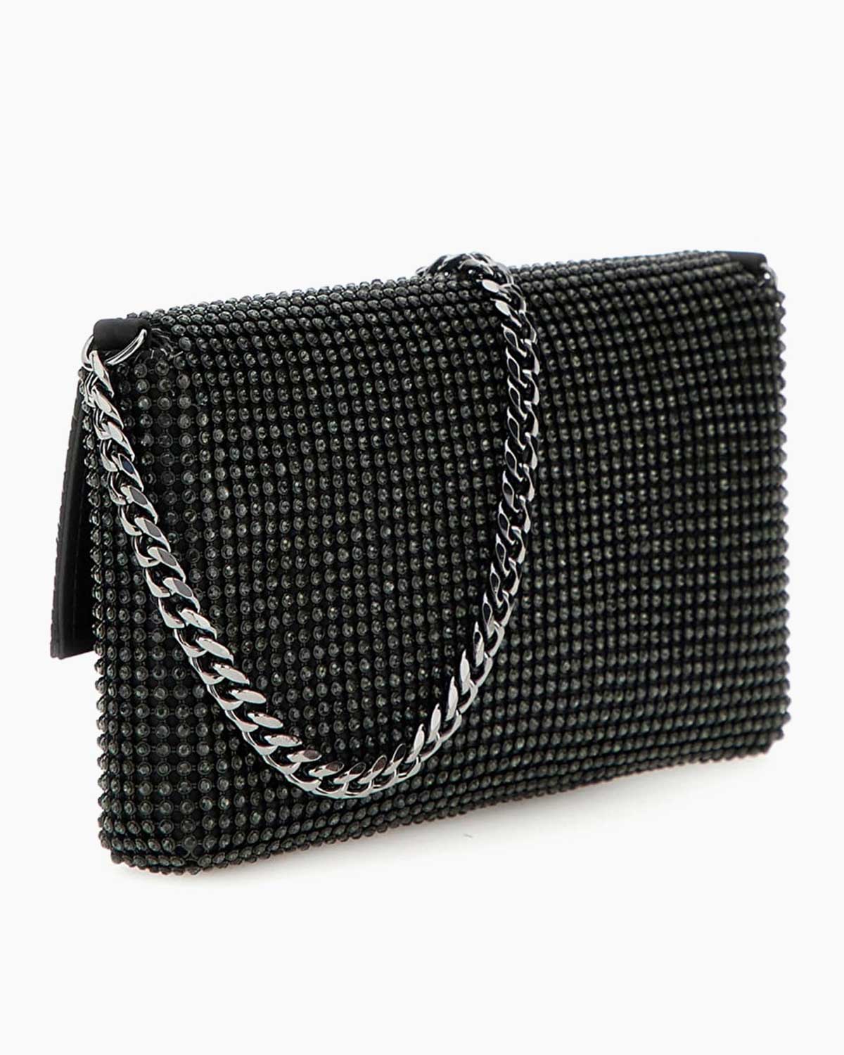 Guess Zalina Flap Clutch Portföy Çanta Black - ECANTA