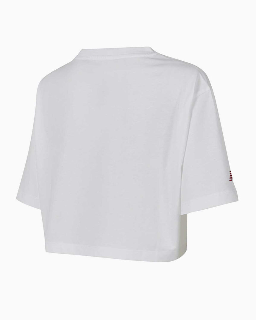 New Balance Kadın Crop Tshirt Beyaz
