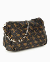 Guess Noell Çift Bölmeli Kadın Çapraz Askılı Çanta Brown Logo