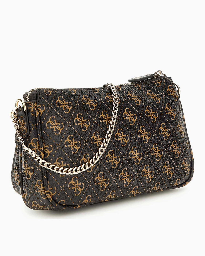 Guess Noell Çift Bölmeli Kadın Çapraz Askılı Çanta Brown Logo