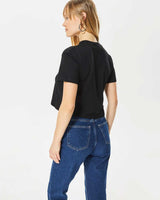 Guess Adele Logolu Crop Tshirt Jet Black A996