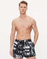 Calvin Klein Drawstring Print Deniz Şortu Black