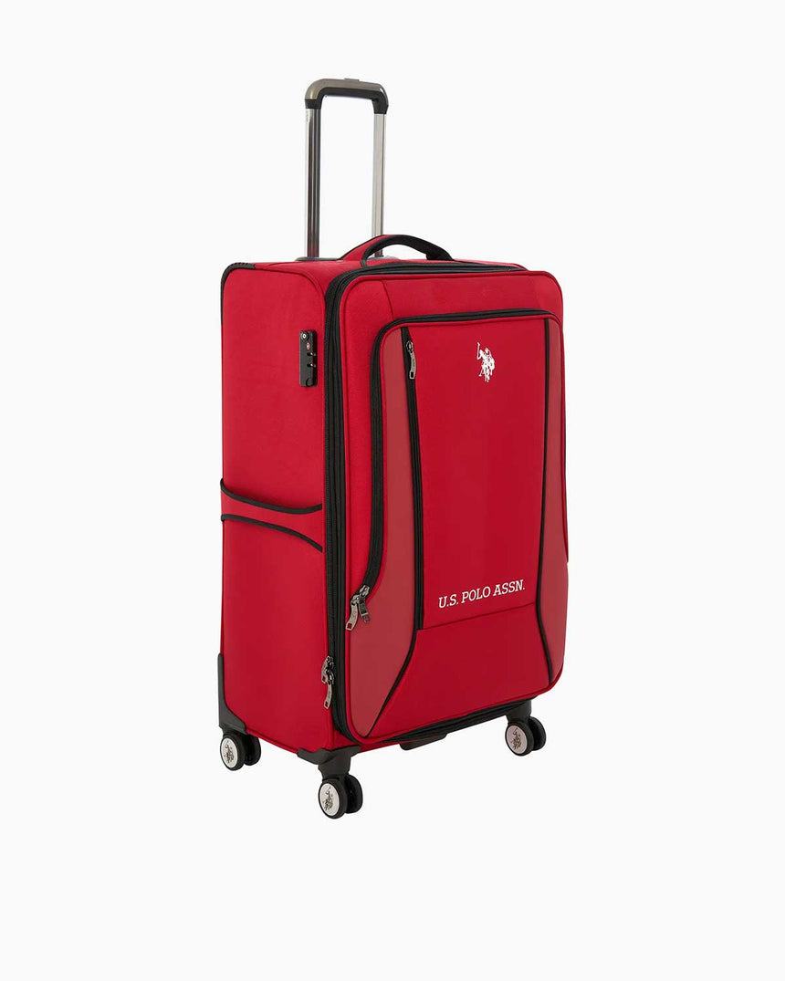 Us Polo Assn Büyük Boy Kumaş Valiz Kırmızı