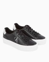 Calvin Klein Jeans Bold Flatform Lace Up Sneakers Black/Silver