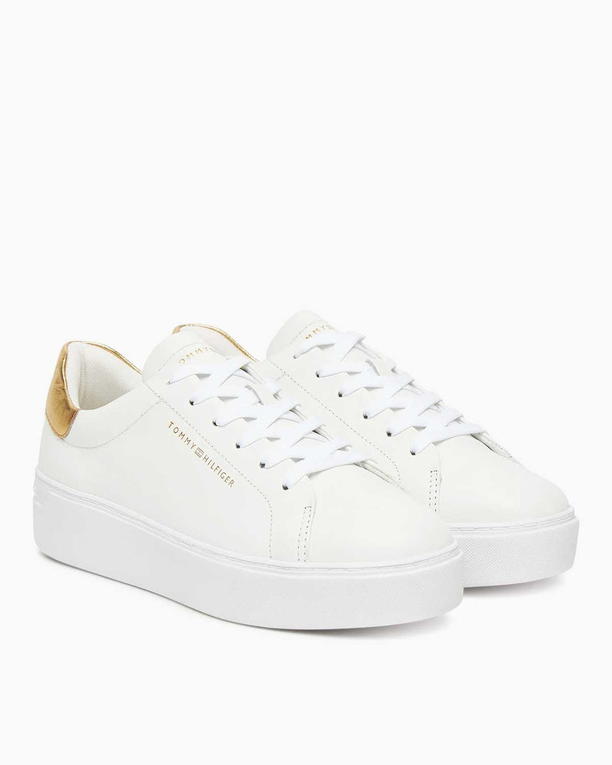 Tommy Hilfiger Seren Platform Tabanlı Kadın Sneaker White/Gold
