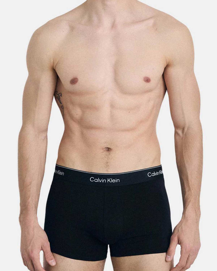 Calvin Klein Trunk 3P Underwear Bottoms Boxer Black W/ Dtm Wb