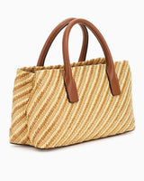 Guess Simona Small Satchel El Çantası Natural - Cognac