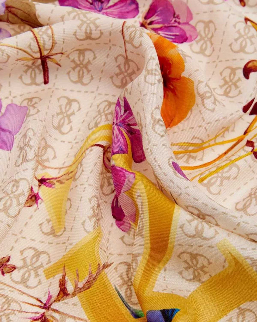 Guess Foulard Textile Eşarp Beige Multi