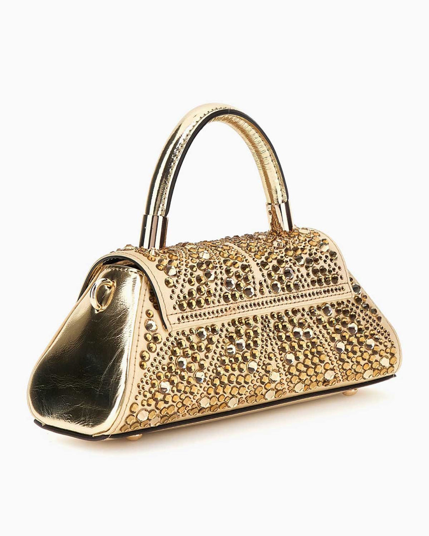 Guess Beauvoir Taşlı Mini Omuz Çantası Gold