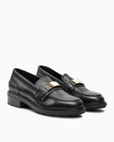 Tommy Hilfiger Logo Leather Loafer Casual Ayakkabı Black