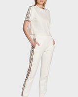 Guess Logo Şeritli Bisiktlet Yaka Tshirt Ocean Salt