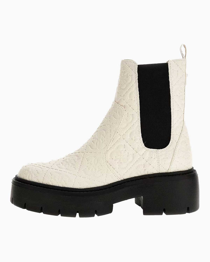 Guess Footwear Logolu Bootie White Black