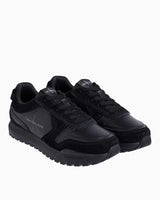 Calvin Klein Toothy Runner Low Top Süet Sneaker Triple Black