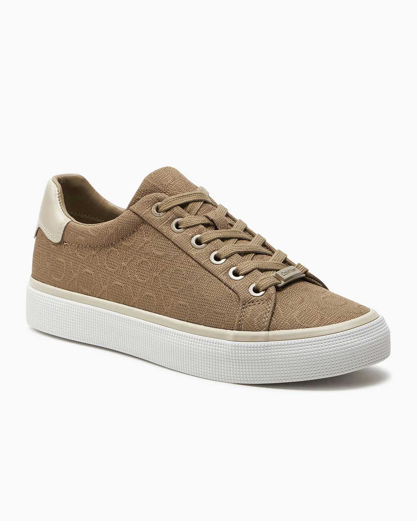 Calvin Klein Lace Up Diam Mono Sneakers Khaki