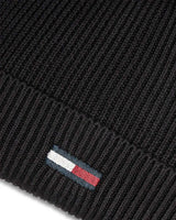 Tommy Hilfiger Elongated Beanie Logolu Şapka Black